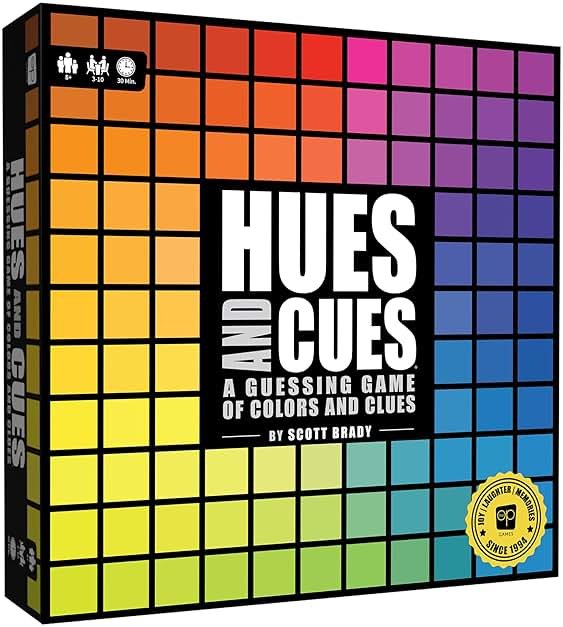 HUES and CUES - Vibrant Color Guessing Board Game for 3-10 Players Ages 8+, Connect Clues and Guess from 480 Color Squares - Product Image