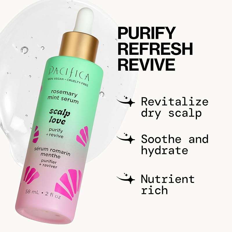 Pacifica Scalp Love Rosemary Mint Serum - Dry, Flaky, and Itchy Scalp Serum, Hydrating, Moisturizing, and Calming Treatment Formulated with Witch Hazel, Vegan and Cruelty-Free - 2 Fl Oz - Image 8