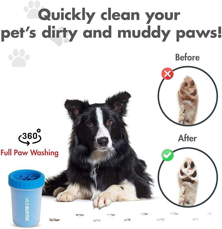 Dexas MudBuster Medium Dog Paw Cleaner, Pro Blue, Fits 1.5"-2.5" Wide Paws, Gentle Silicone Bristles for Quick, Easy Cleaning - Image 4