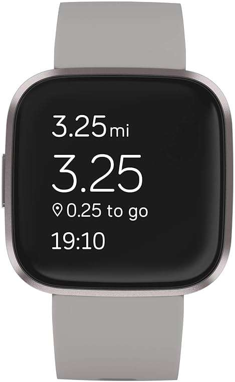Fitbit Versa 2 Health & Fitness Smartwatch with Heart Rate, Music, Alexa Built-in, Sleep & Swim Tracking, Stone/Mist Grey, One S (Renewed) - Image 2