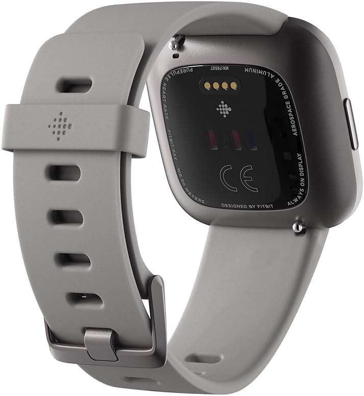 Fitbit Versa 2 Health & Fitness Smartwatch with Heart Rate, Music, Alexa Built-in, Sleep & Swim Tracking, Stone/Mist Grey, One S (Renewed) - Image 3