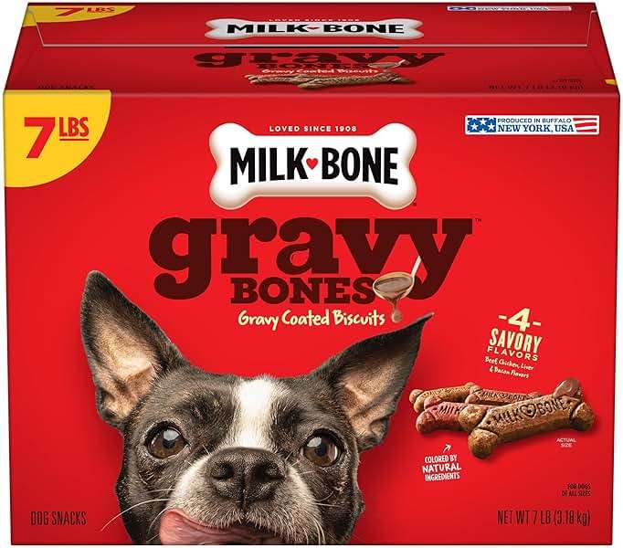 Milk-Bone GravyBones Dog Biscuits, Gravy Coated Small Dog Treats, 7 Lb. Box - Image 1
