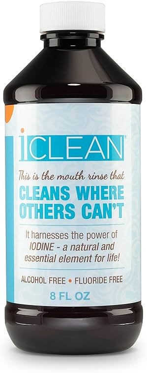 iCLEAN Mouthwash - Fluoride & Alcohol-Free Rinse | Harness The Power of Iodine | Molecular Iodine Mouth Rinse for Clean Oral Care | Gargle for Bad Breath & Oral Wellness | Cleans Where Others Can't - Product Image