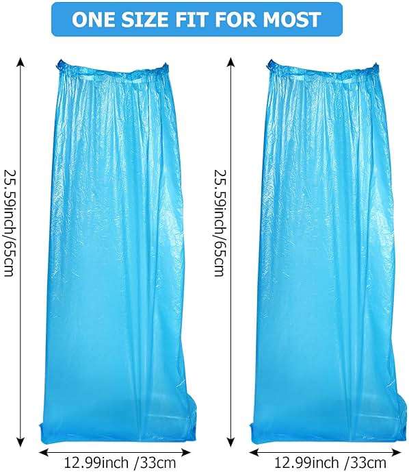 SATINIOR 100 Pieces/ 50 Pairs Disposable Boot Covers Plastic Long Waterproof Shoes Cover Over The Knee for Men Women - Image 2