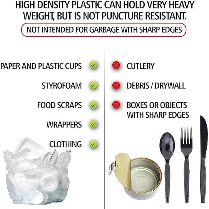 Aluf Plastics 12-16 Gallon Clear Trash Bags (1000 Count) - 24" x 33" - PCM Series Premium High Density 8 Micron Equivalent Garbage Bags for Bathroom, Office, Industrial, Commercial, Janitorial - Image 5