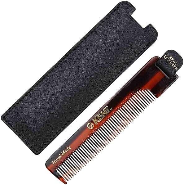 Kent NU22 Handmade Pocket Comb for Men, All Fine Tooth Hair Comb Straightener for Everyday Grooming Styling Hair, Beard and Mustache, Use Dry or with Balms, Saw Cut and Hand Polished, Made in England - Image 1
