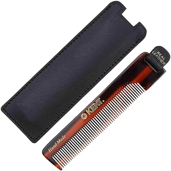 Kent NU22 Handmade Pocket Comb for Men, All Fine Tooth Hair Comb Straightener for Everyday Grooming Styling Hair, Beard and Mustache, Use Dry or with Balms, Saw Cut and Hand Polished, Made in England - Product Image