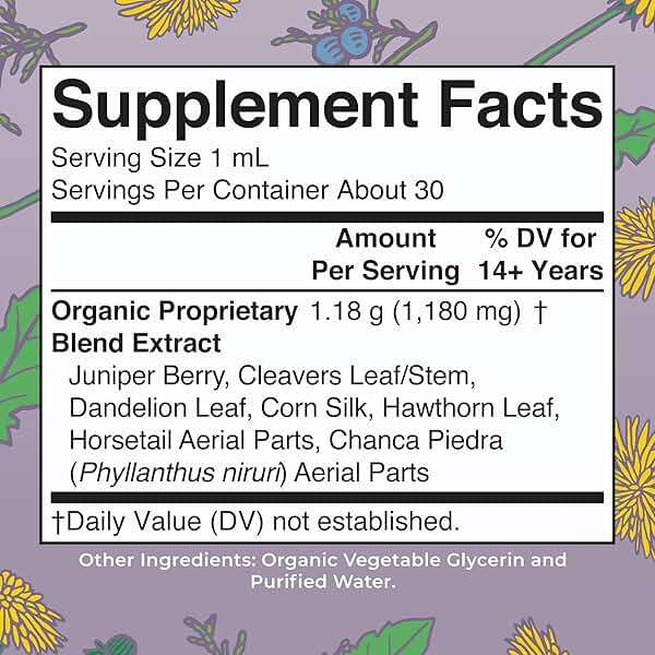 MARYRUTH'S Organics Herbal Supplement Drops | Support Renal & Urinary Systems | Juniper Berry | Cleavers | Dandelion | Hawthorn | Horsetail & Chanca Piedra | Vegan | Non-GMO | 1 Fl Oz - Image 2
