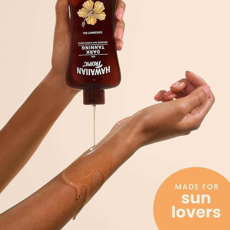 Hawaiian Tropic Dark Tanning Oil, 8 Fl Oz | Moisturizing Body Oil with Cocoa Butter, Tan Enhancer, 8 Fl Oz each Twin Pack - Image 4