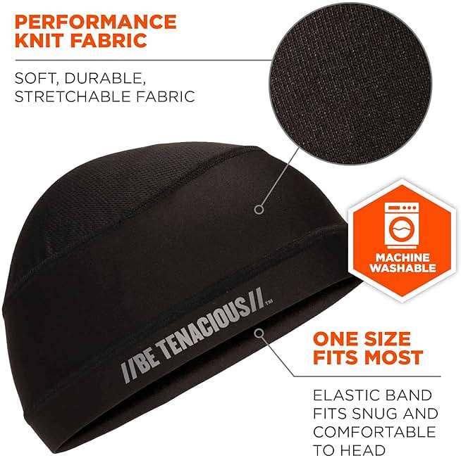Ergodyne Chill Its 6632 Cooling Skull Cap, Sweat Wicking Liner, UPF 50 Sun Protection - Image 2
