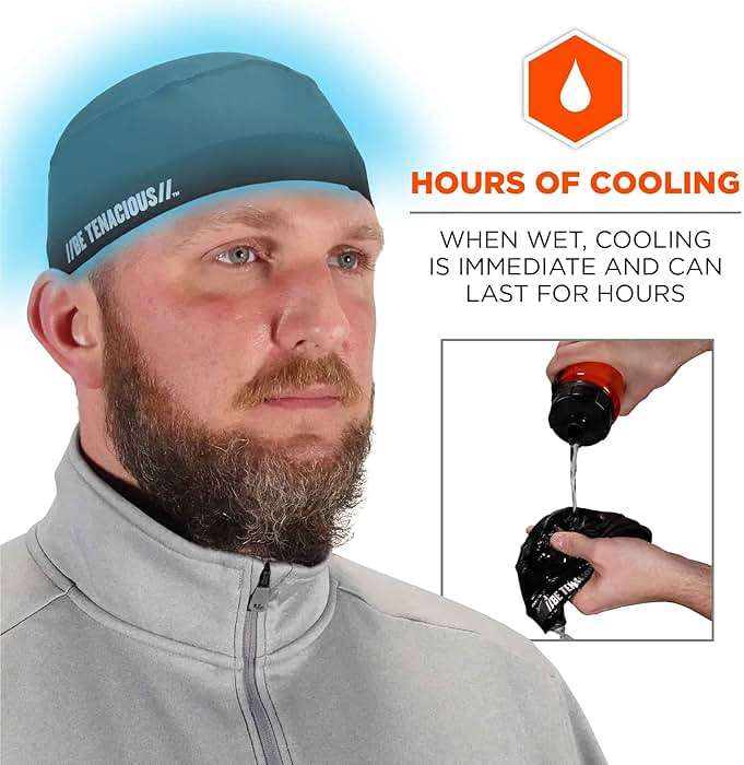 Ergodyne Chill Its 6632 Cooling Skull Cap, Sweat Wicking Liner, UPF 50 Sun Protection - Image 3