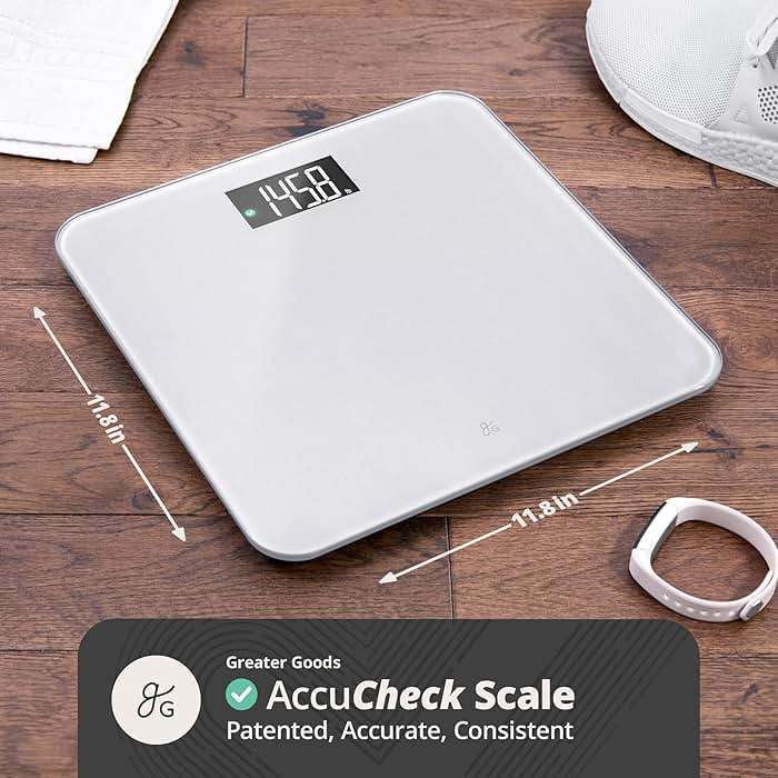 Greater Goods AccuCheck Digital Scale for Body Weight - Accurate Digital Bathroom Scale with High-Precision Sensors, Large Easy-to-Read Backlit Display, 400 lb Capacity, Auto Step-On (Gray) - Image 2