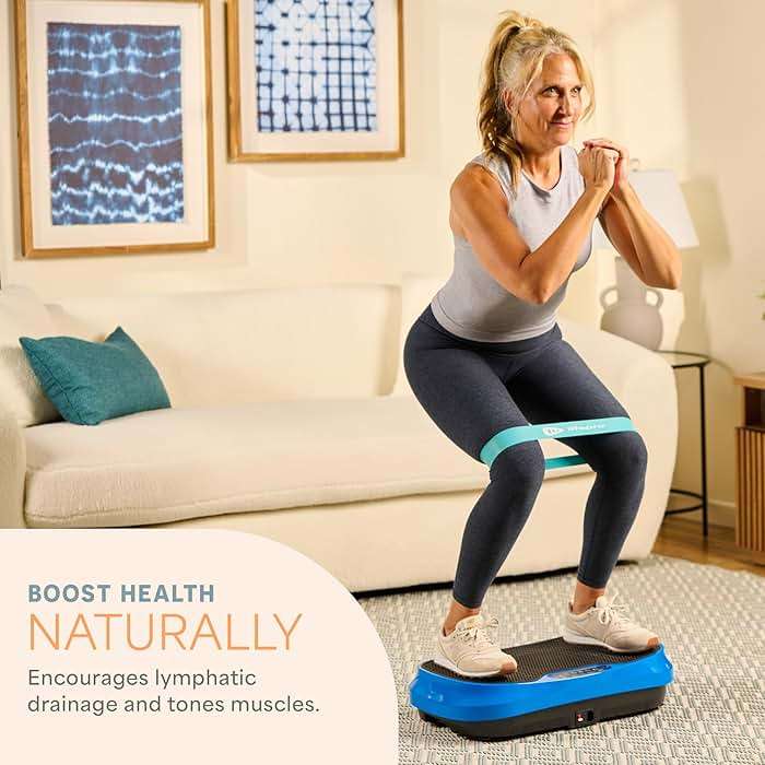 Lifepro Waver Mini Vibration Plate Exercise Machine with Remote & Bands — Compact Whole Body Vibrating Plate for Lymphatic Drainage & Muscle Toning — Shake Machine with 99 Speed Levels & 10 Presets - Image 3
