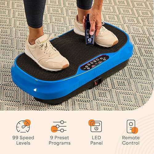 Lifepro Waver Mini Vibration Plate Exercise Machine with Remote & Bands — Compact Whole Body Vibrating Plate for Lymphatic Drainage & Muscle Toning — Shake Machine with 99 Speed Levels & 10 Presets - Image 6