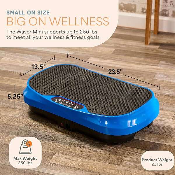 Lifepro Waver Mini Vibration Plate Exercise Machine with Remote & Bands — Compact Whole Body Vibrating Plate for Lymphatic Drainage & Muscle Toning — Shake Machine with 99 Speed Levels & 10 Presets - Image 7