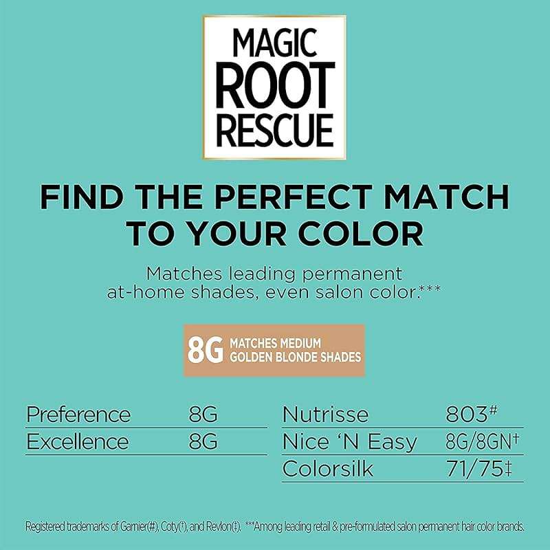 L'Oreal Paris Magic Root Rescue 10 Minute Root Hair Coloring Kit, Permanent Hair Color with Quick Precision Applicator, 100% Gray Coverage, 8G Medium Golden Brown, 2 count - Image 3