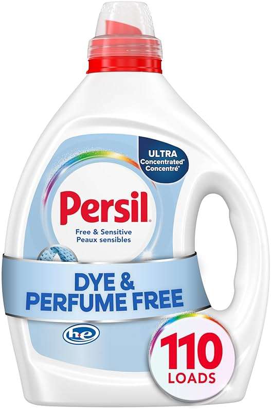 Persil Free & Sensitive Liquid Laundry Detergent, Unscented and Hypoallergenic for Sensitive Skin, Ultra Concentrated, 82.5 fl oz, 110 Loads - Image 1