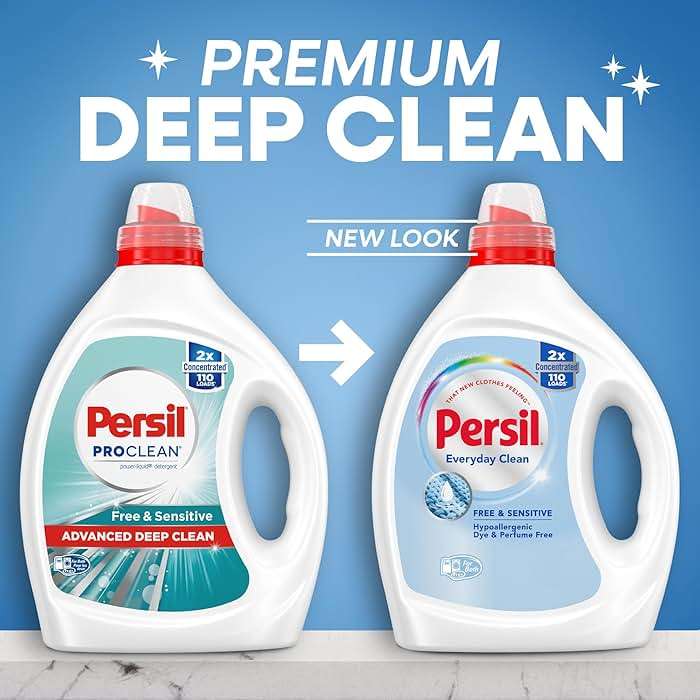 Persil Free & Sensitive Liquid Laundry Detergent, Unscented and Hypoallergenic for Sensitive Skin, Ultra Concentrated, 82.5 fl oz, 110 Loads - Image 3