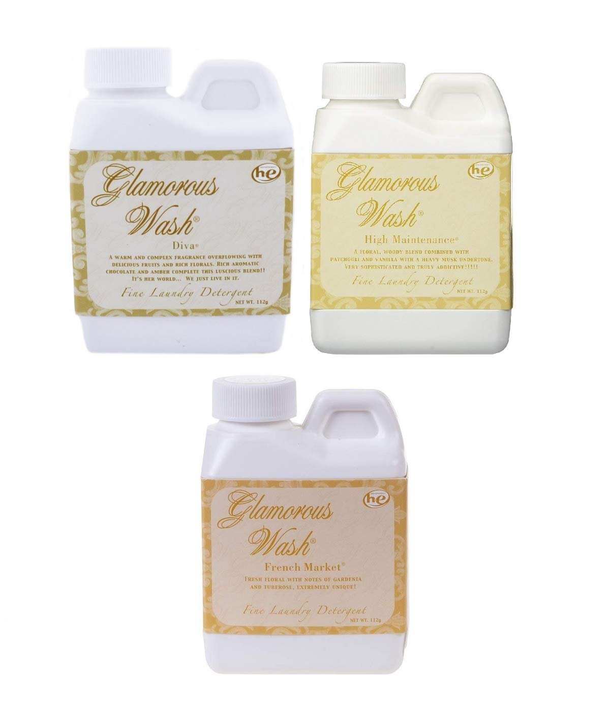 Tyler Glamorous Wash Laundry Detergent Liquid 4oz Gift Set (Diva, French Market, & High Maintenance) - Product Image