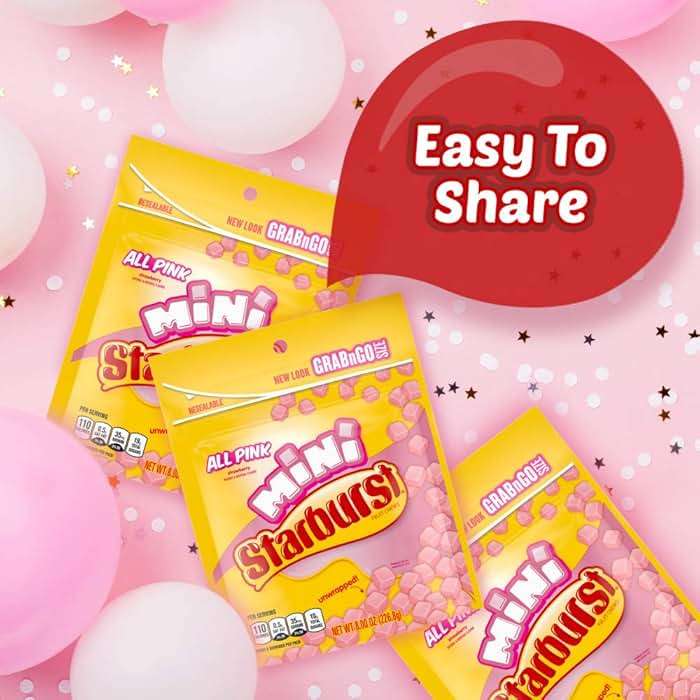 STARBURST Candy Bulk - Minis All Pink Fruit Chews, STARBURST Chews Candy 8oz (Pack of 8) - Image 5