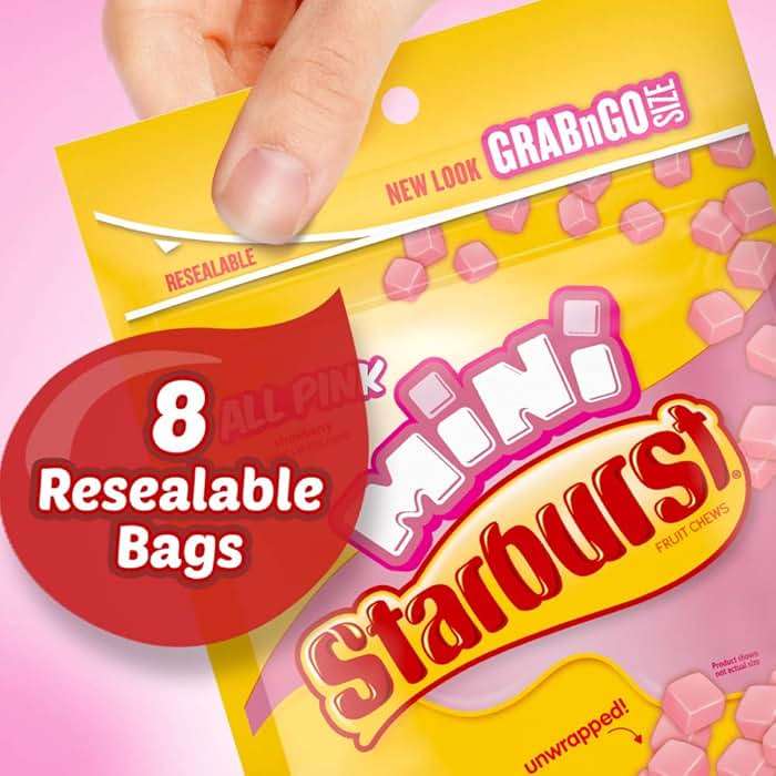 STARBURST Candy Bulk - Minis All Pink Fruit Chews, STARBURST Chews Candy 8oz (Pack of 8) - Image 6