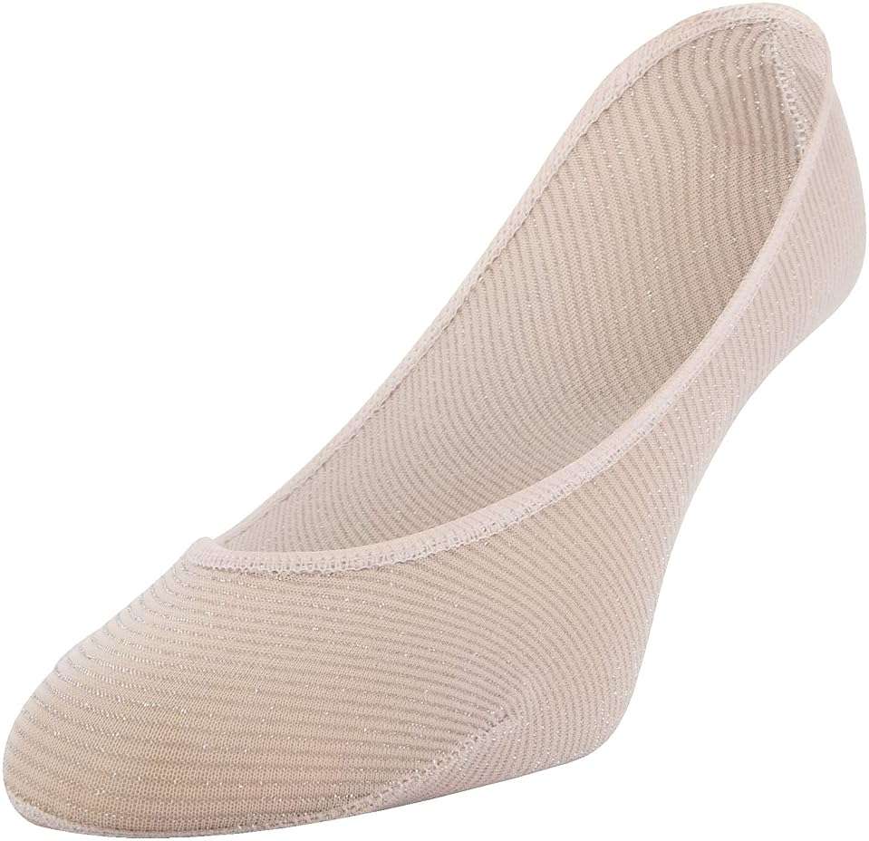 PEDS Women's Sparkle Liner Nylon Ribbed with Lurex, Nude, Black, Blush, Shoe Size: 8-12 - Image 3