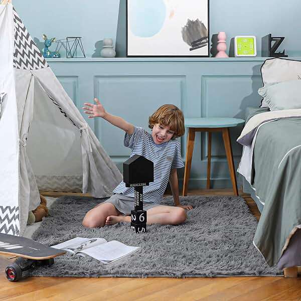 Ophanie Area Rugs for Living Room Bedroom, Washable Non-Slip Fluffy Soft Grey Shag Carpet, Indoor Floor Gray 4x6 Fuzzy Shaggy Living Room Plush Rug for Kids Home Dorm Decor Aesthetic - Image 7