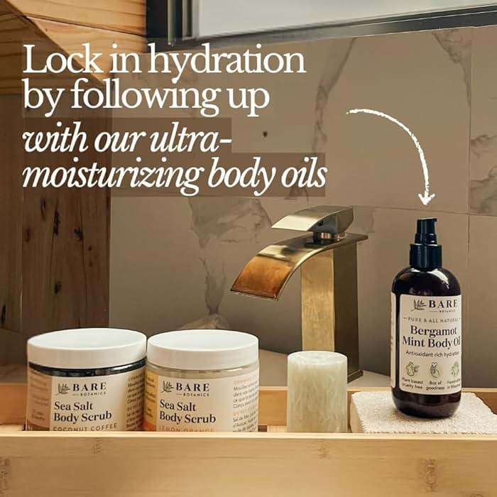 Bare Botanics Coconut Vanilla Body Scrub 24oz | Made in Madison, WI | All Natural Sea Salt Exfoliator w/ Skin Loving Moisturizers | Vegan & Cruelty Free | Gift Ready Packaging w/ a Cute Wooden Spoon - Image 7