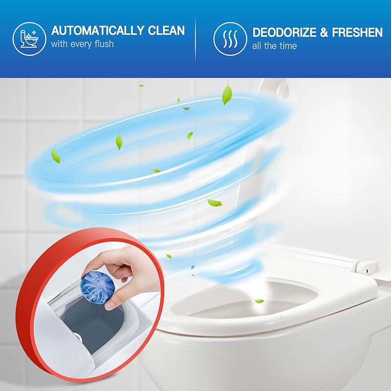Vacplus Toilet Bowl Cleaners - 20 Pack Long-Lasting Toilet Cleaner Tablets, Prevent Stains & Deodorize, Blue - Image 3