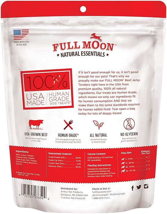 Full Moon All Natural Essentials Beef Jerky Tenders Free Range Human Grade 24 oz - Image 2