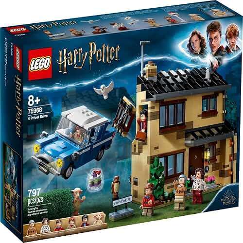 LEGO Harry Potter 4 Privet Drive 75968 House and Ford Anglia Flying Car Toy, Wizarding World Gifts for Kids, Girls & Boys with Harry Potter, Ron Weasley, Dursley Family, and Dobby Minifigures - Image 6