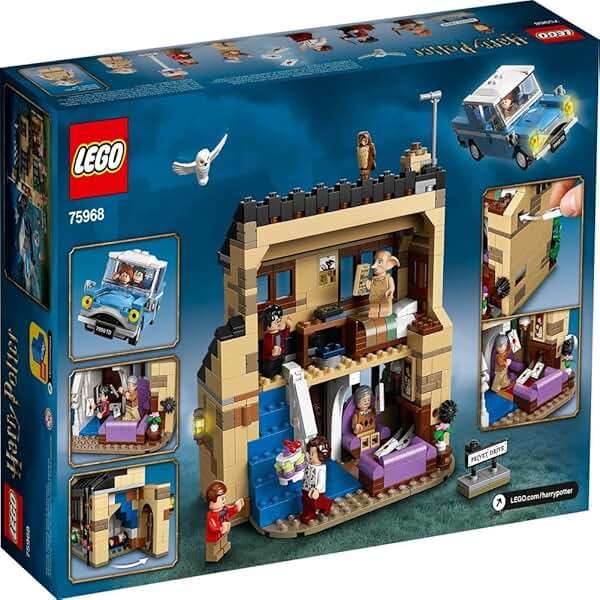 LEGO Harry Potter 4 Privet Drive 75968 House and Ford Anglia Flying Car Toy, Wizarding World Gifts for Kids, Girls & Boys with Harry Potter, Ron Weasley, Dursley Family, and Dobby Minifigures - Image 7