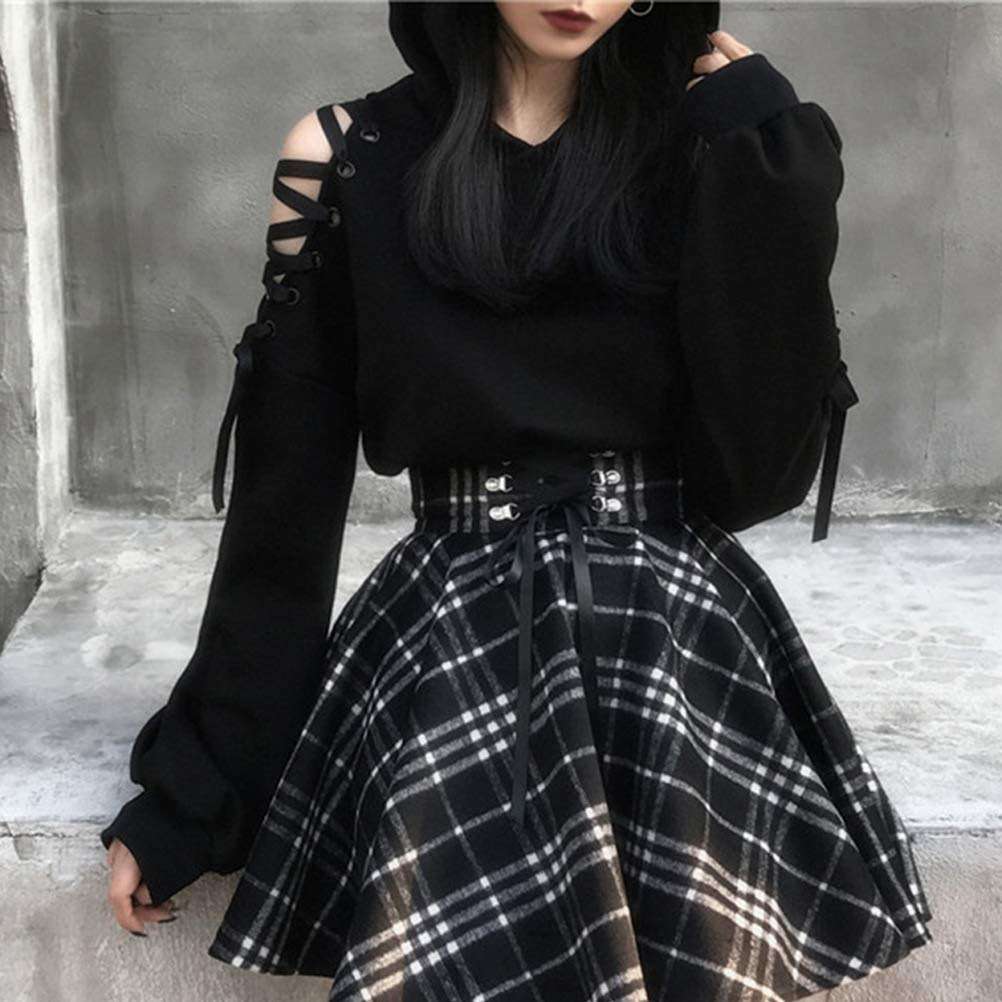 YEMOCILE Women Hoodies Long Sleeve Cute Ear Cat Off Shoulder Crop Top Pullover Sweatshirt - Image 2