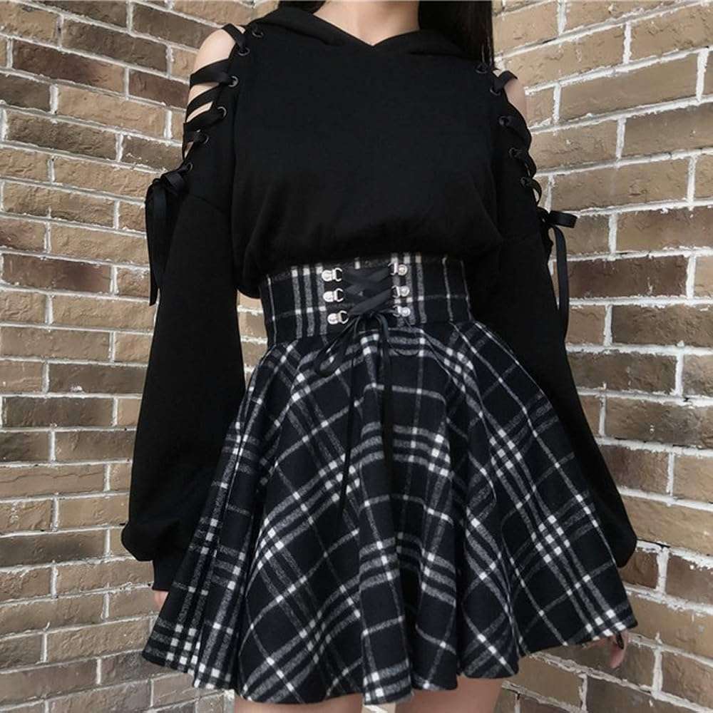 YEMOCILE Women Hoodies Long Sleeve Cute Ear Cat Off Shoulder Crop Top Pullover Sweatshirt - Image 3