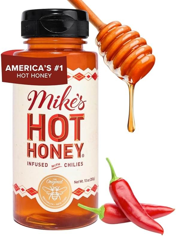 Mike's Hot Honey, America's #1 Brand of Hot Honey, Spicy Honey Infused with Chili Peppers, Certified Kosher, Gluten-Free, Paleo-Friendly, Sweet Heat, Perfect for Hot Sauce Lovers (10oz Bottle, 1 Pack) - Product Image