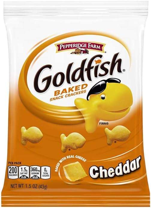 Pepperidge Farm Goldfish Baked Snack Crackers, Cheddar Cheese, 1.5 Oz, Pack of 72 - Image 1