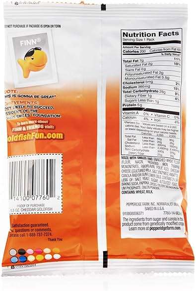 Pepperidge Farm Goldfish Baked Snack Crackers, Cheddar Cheese, 1.5 Oz, Pack of 72 - Image 2