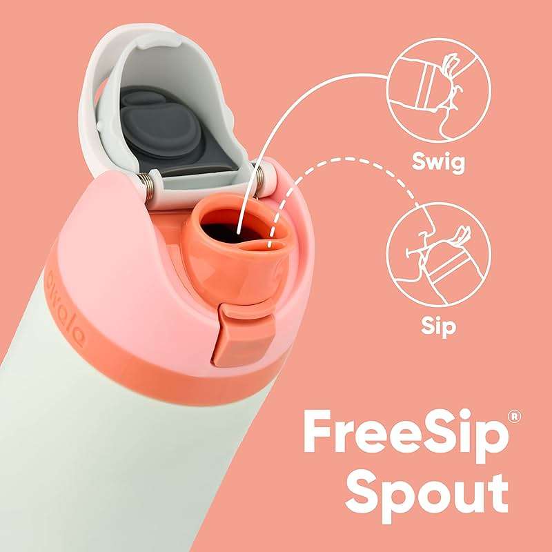 Owala FreeSip Insulated Stainless Steel Water Bottle with Straw, BPA-Free Sports Water Bottle, Great for Travel, 24 Oz, Shy Marshmallow - Image 3