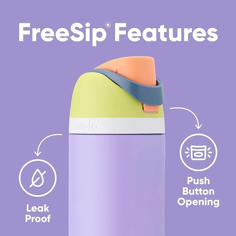 Owala FreeSip Insulated Stainless Steel Water Bottle with Straw, BPA-Free Sports Water Bottle, Great for Travel, 24 Oz, Shy Marshmallow - Image 4