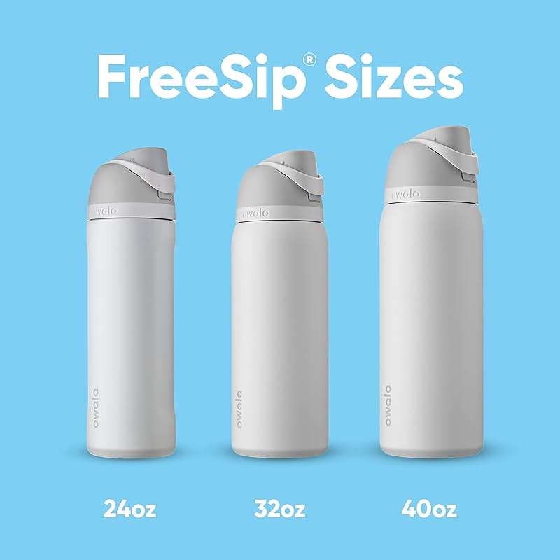 Owala FreeSip Insulated Stainless Steel Water Bottle with Straw, BPA-Free Sports Water Bottle, Great for Travel, 24 Oz, Shy Marshmallow - Image 6
