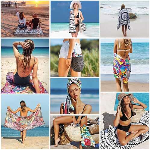 Oversized Terry Beach Towel 36 x 72 in Soft Extra Large Big Pool Swim Towels for Adult XL Clearance Big Travel Blanket Cruise Vacation Accessories Essentials Lounge Chair Cover Blue Stripe Boho - Image 5