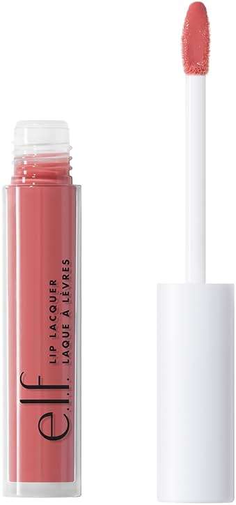 e.l.f. Lip Lacquer, Hydrating Lip Gloss, Non-Sticky Ultra-Shine with Vitamin A & E, Vegan & Cruelty-Free, Wild Rose - Image 1