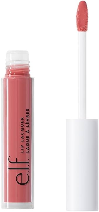 e.l.f. Lip Lacquer, Hydrating Lip Gloss, Non-Sticky Ultra-Shine with Vitamin A & E, Vegan & Cruelty-Free, Wild Rose - Product Image