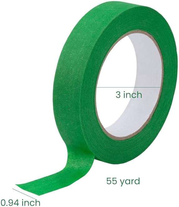 Lichamp 10 Pack Green Painters Tape 1 inch, Medium Adhesive Green Masking Tape Bulk Multi Pack, 1 inch x 55 Yards x 10 Rolls (550 Total Yards) - Image 2