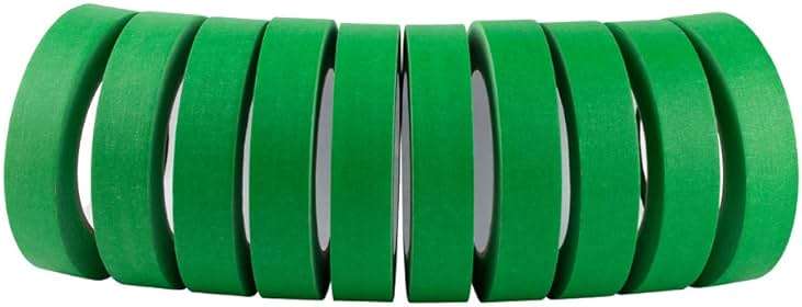 Lichamp 10 Pack Green Painters Tape 1 inch, Medium Adhesive Green Masking Tape Bulk Multi Pack, 1 inch x 55 Yards x 10 Rolls (550 Total Yards) - Image 6