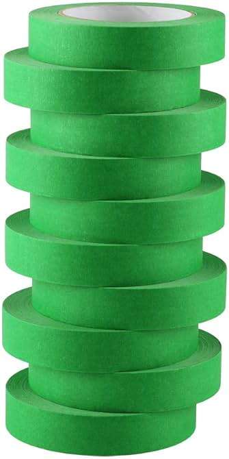 Lichamp 10 Pack Green Painters Tape 1 inch, Medium Adhesive Green Masking Tape Bulk Multi Pack, 1 inch x 55 Yards x 10 Rolls (550 Total Yards) - Image 7