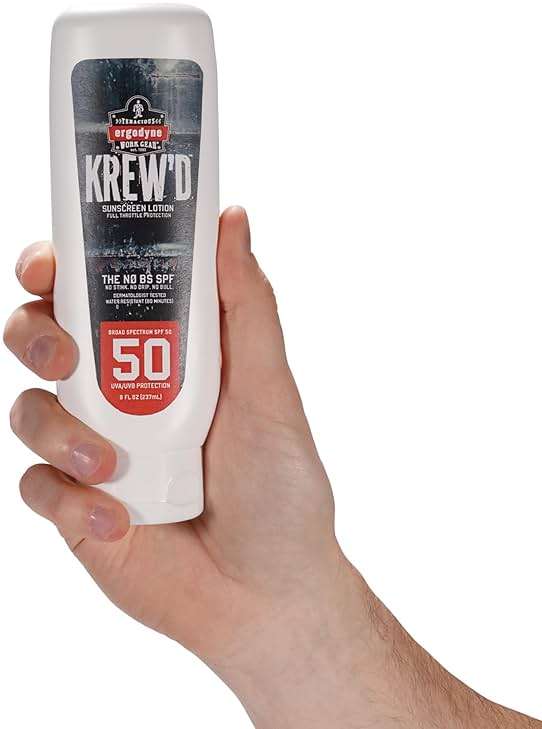 Ergodyne KREW'D 6351 Sunscreen Lotion, Broad Spectrum, SPF 50, 8 oz, 12-Pack - Image 8