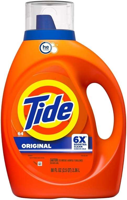 Tide Laundry Detergent Liquid, Original Scent, 64 Loads, 80 FL OZ, Works on 100% of Common Stains, Laundry Soap, Liquid Laundry Detergent - Image 14