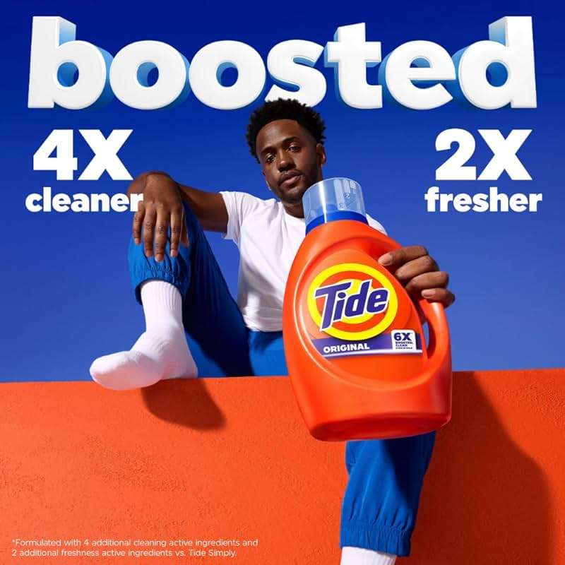 Tide Laundry Detergent Liquid, Original Scent, 64 Loads, 80 FL OZ, Works on 100% of Common Stains, Laundry Soap, Liquid Laundry Detergent - Image 7