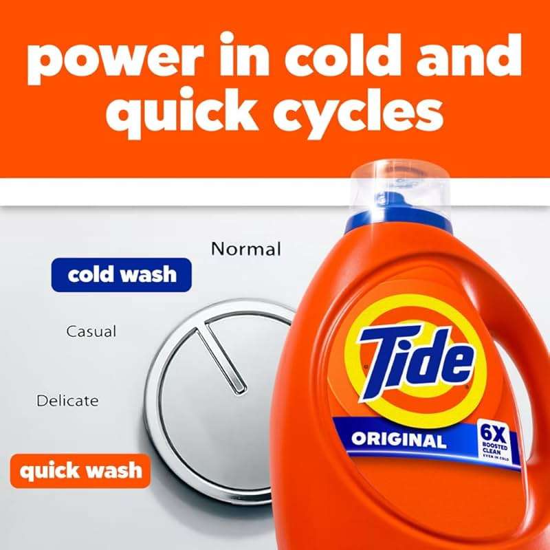 Tide Laundry Detergent Liquid, Original Scent, 64 Loads, 80 FL OZ, Works on 100% of Common Stains, Laundry Soap, Liquid Laundry Detergent - Image 9